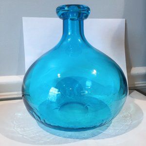 Gorgeous Heavy Turquoise Blue Glass Vase